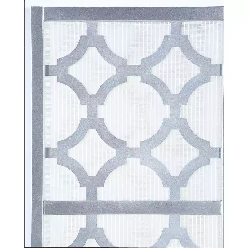 Roundhill Furniture Quarterfoil infused Diamond Design 4-Panel Room Divider, Silver