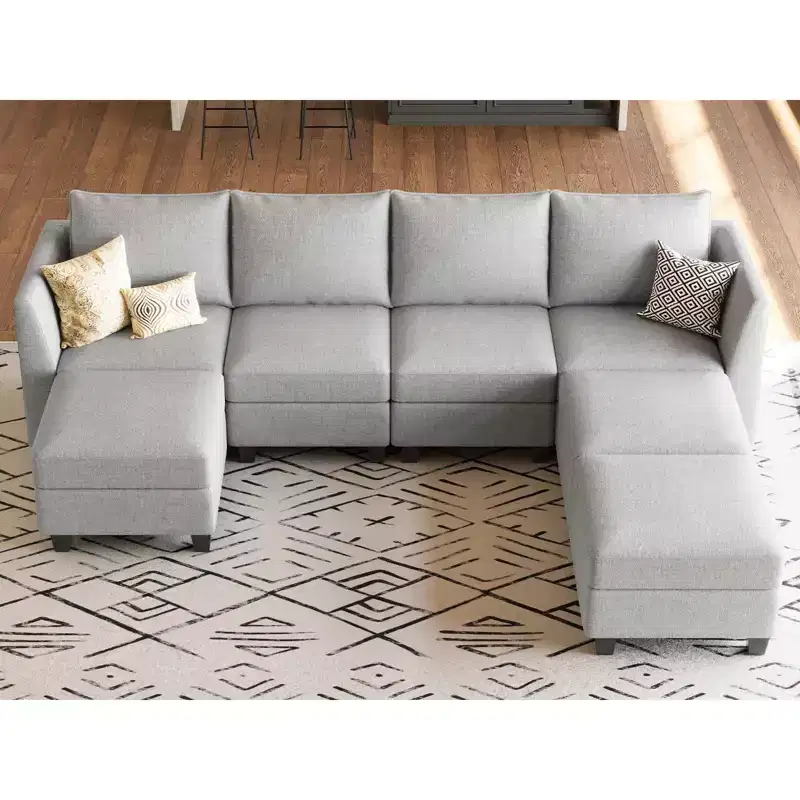 Belffin Modular Sectional Sofa Large Chenille U Shaped Couch with Storage 7 Seat Chaise for Living Room