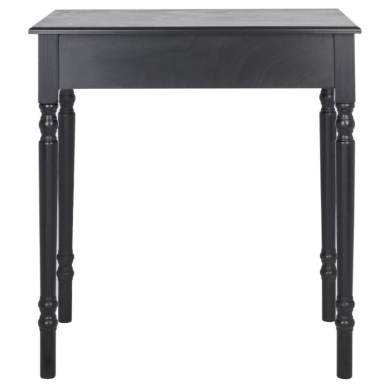 Classic 1-Drawer Writing Desk with Turned Legs & Rich Brown Top