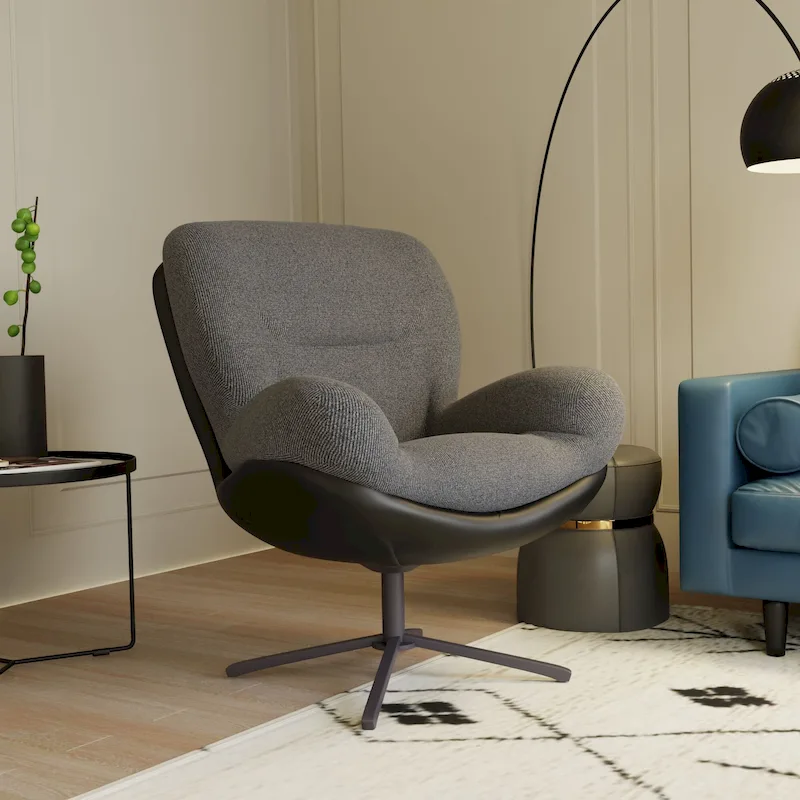 Swivel Accent Chair,Lounge Chair with Metal Base Frame,Comfy Single Leisure Sofa Chair Reading Chair with 360 Degree Swiveling