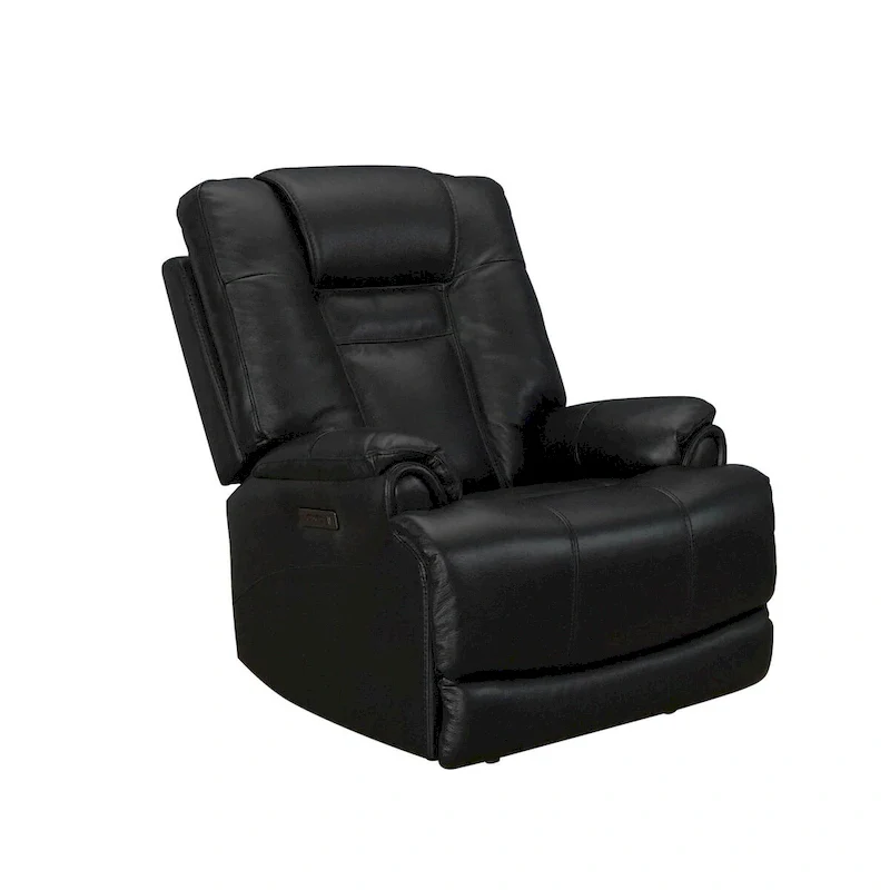 Top Grain Leater Black Zero Gravity Power Recliner With Adjustable Headrest Extendable Footrest