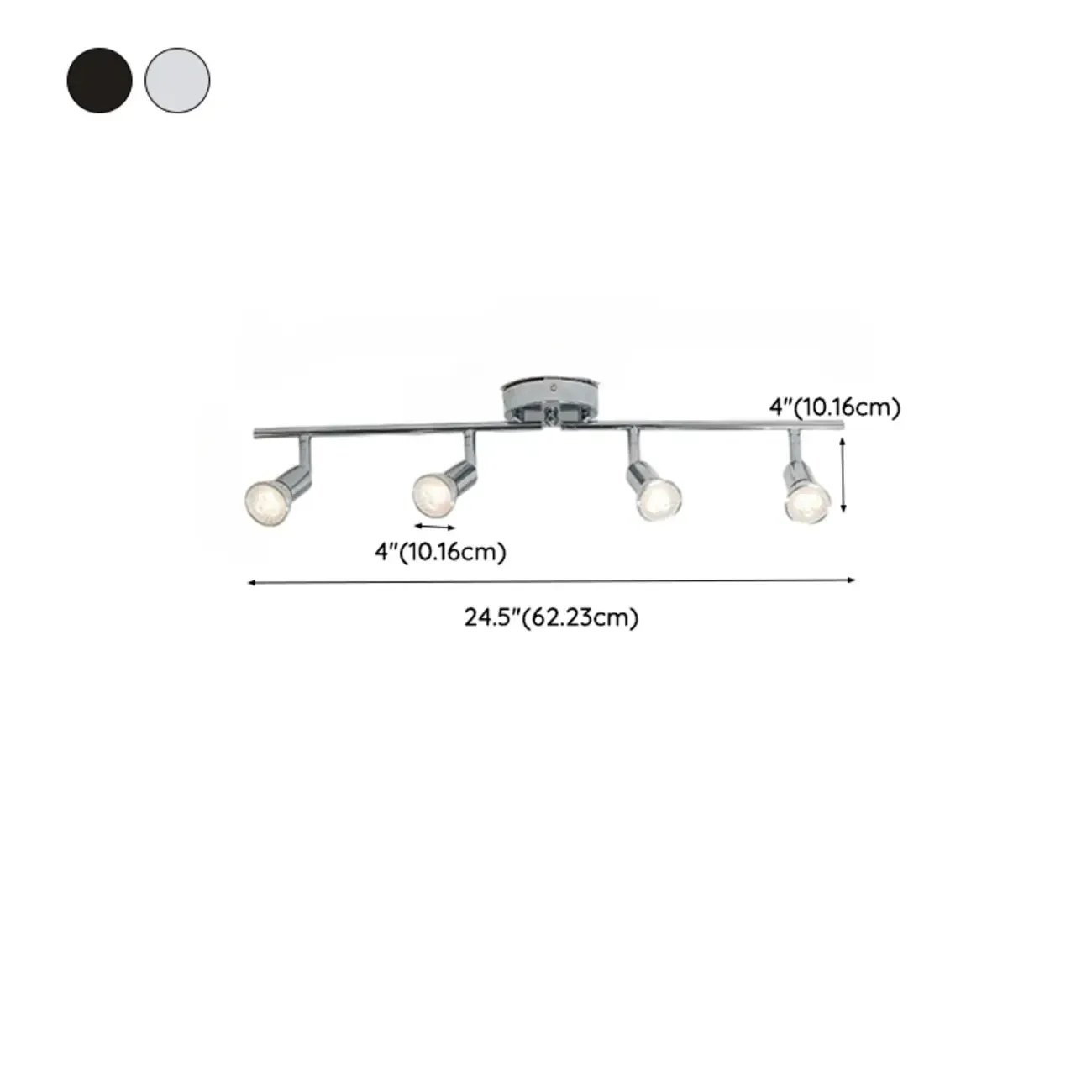 Adjustable Modern Chrome Semi Flush Mount Ceiling Track Light