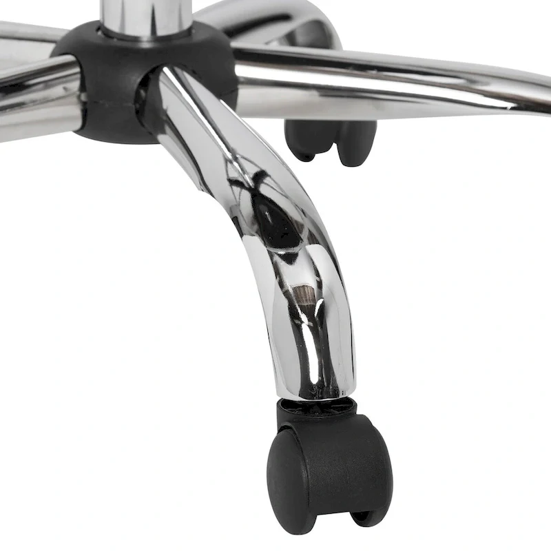 Black Faux Leather Office Chair with Chrome Base for Adults