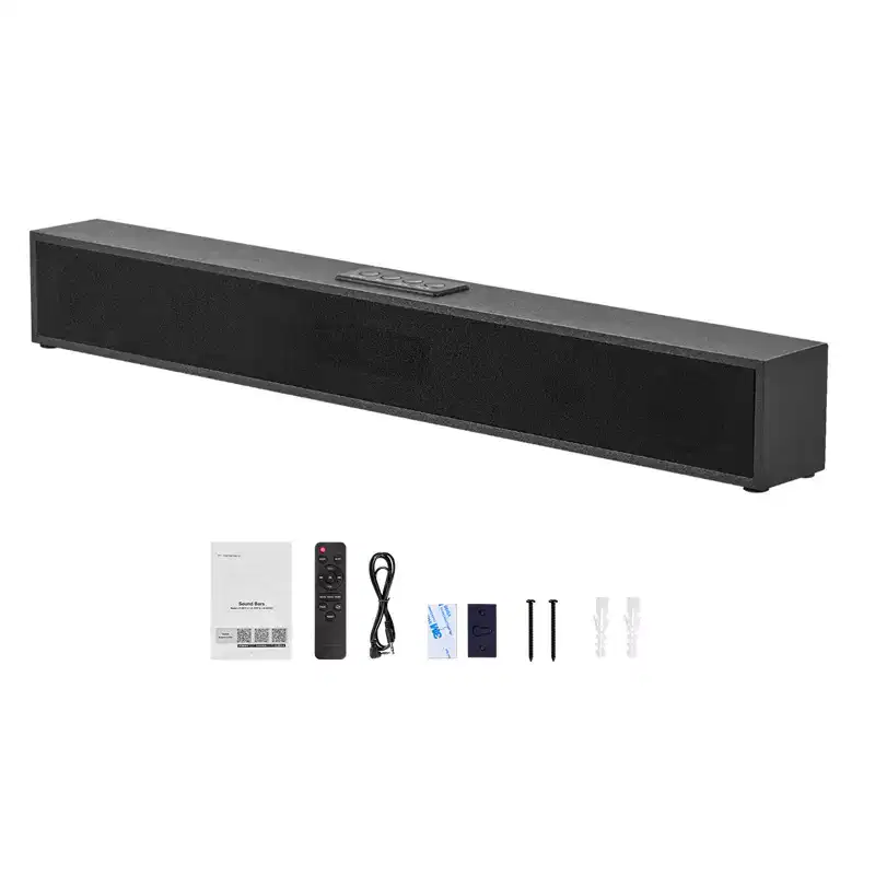 VEVOR Sound Bar for Smart TV, 2.0 Channel, 24-Inch Compact Soundbar TV Speakers for Projector, Bluetooth AUX Connection, Remote Control, Black