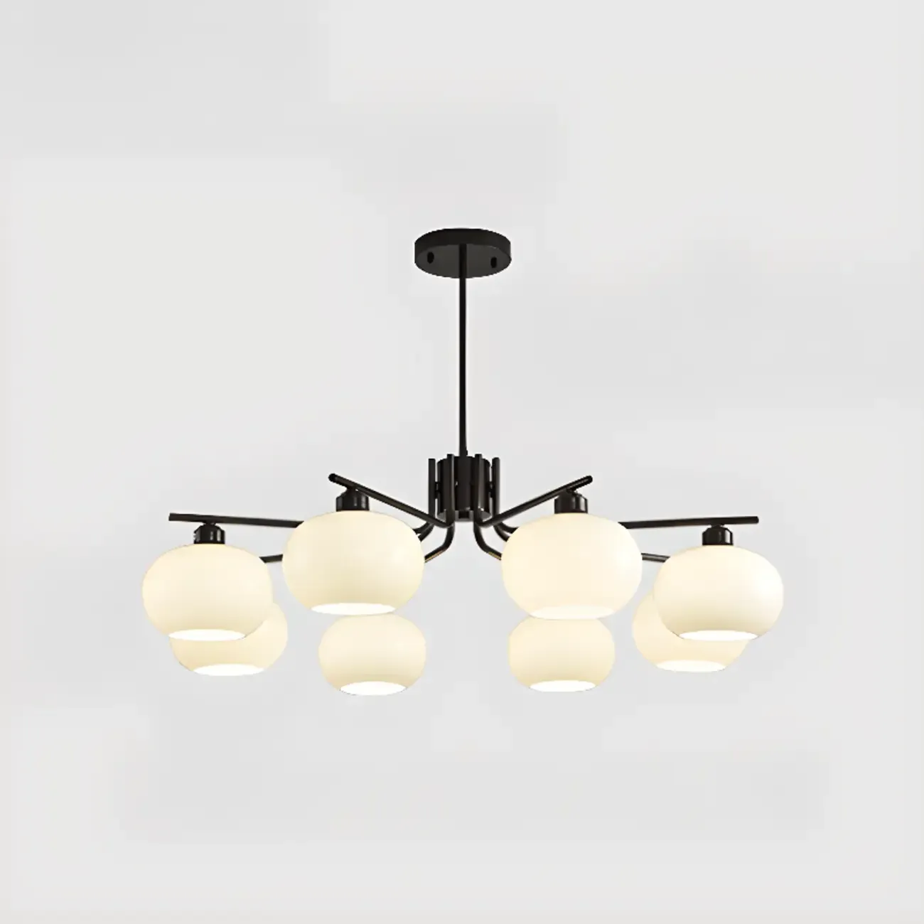 Modern Glass Globe Chandelier Adjustable Hanging Length