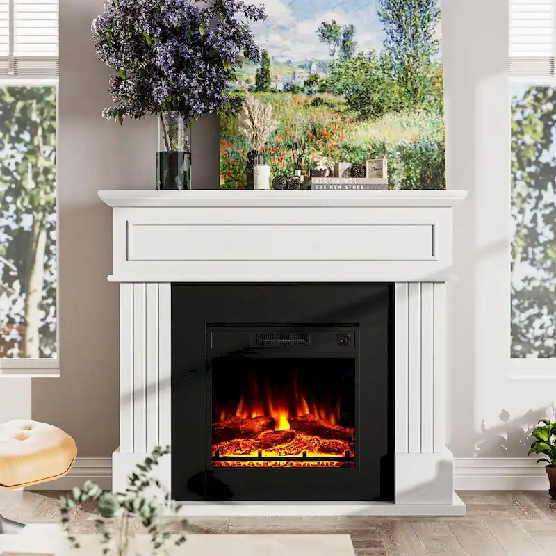 Electric Fireplace with 43 Mantel, 18 inchs Electric Fireplace Insert