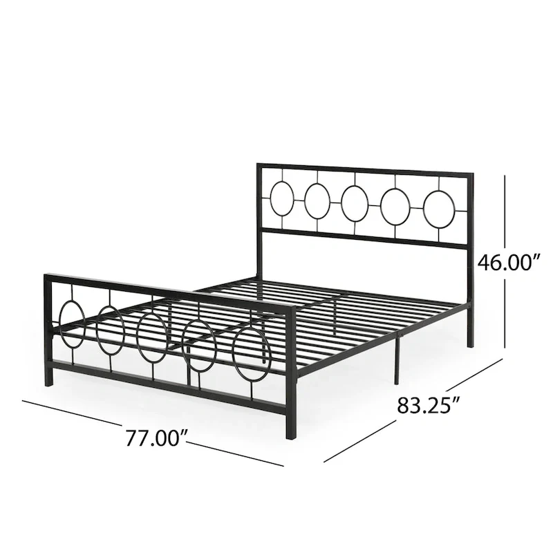 Francoise Modern Iron King Bed Frame by Christopher Knight Home