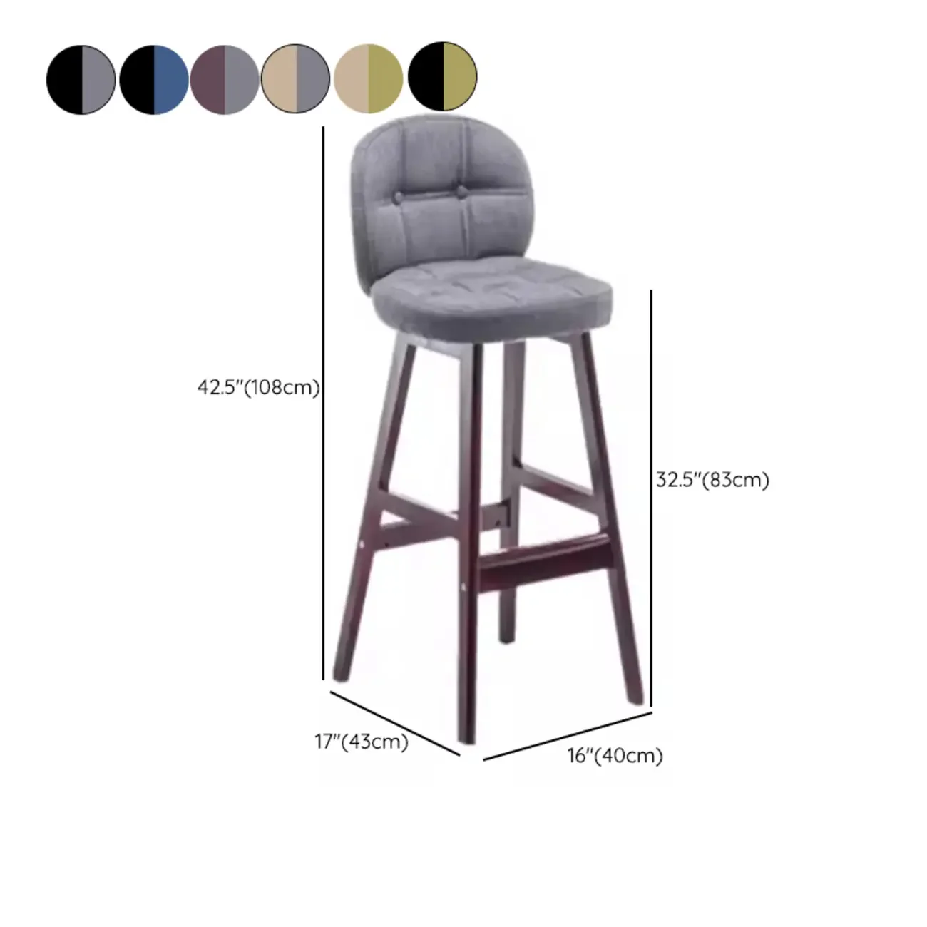 Elegant Low Back Bucket Faux Leather Bar Stool