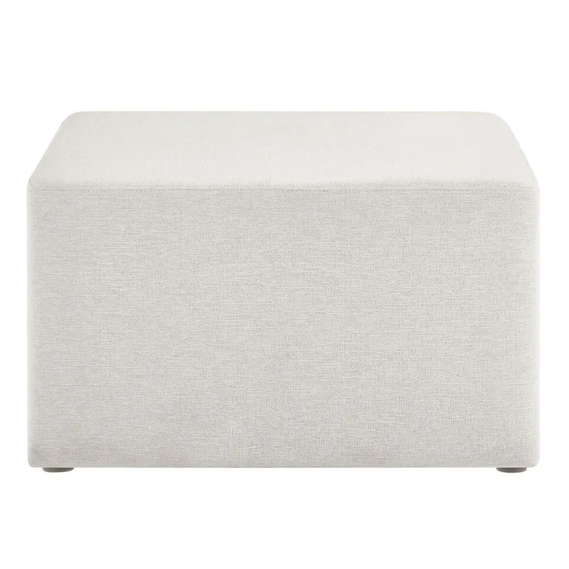 Callum 17/28 Square Woven Heathered Fabric Upholstered Ottoman