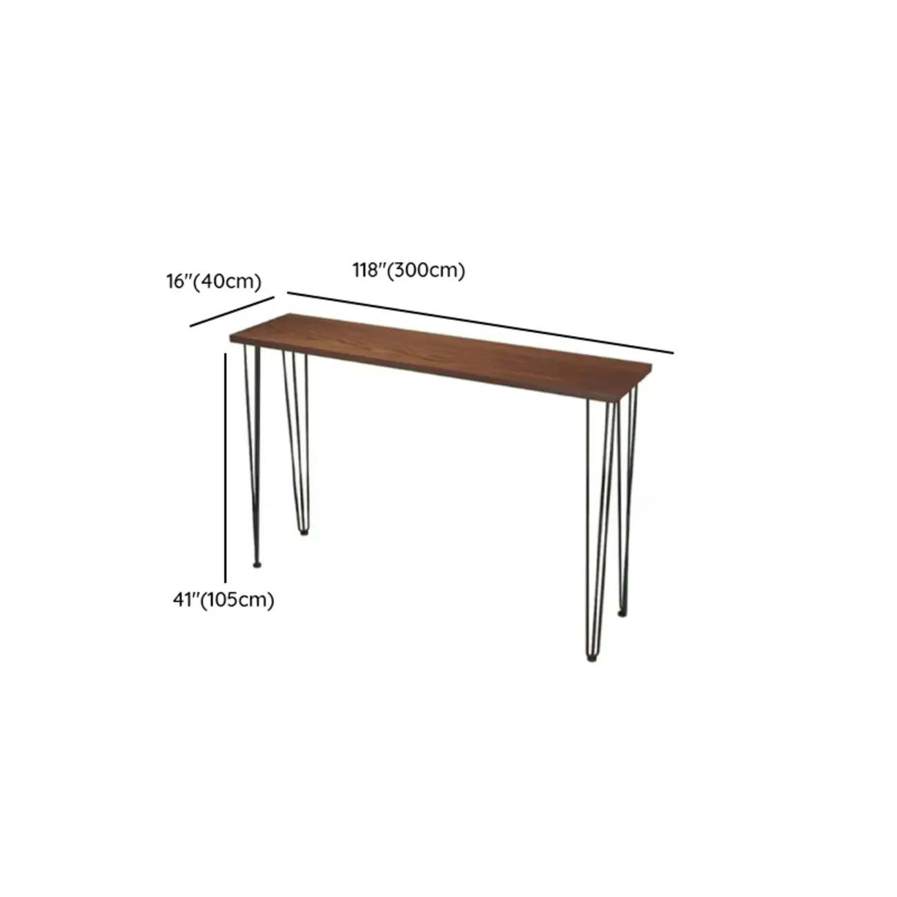 Modern Cocoa Wooden Steel Hairpin Legs Bar Tables