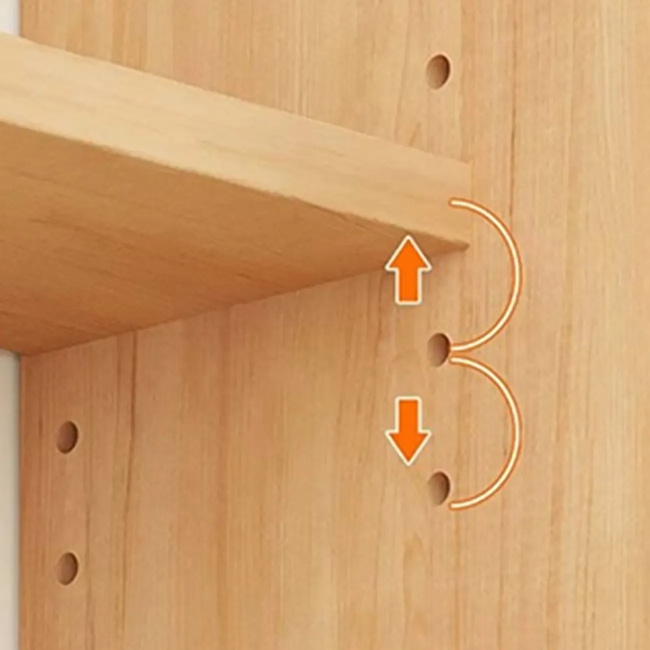 Natural Narrow Multi-Layer Open Back Wooden Bookshelf