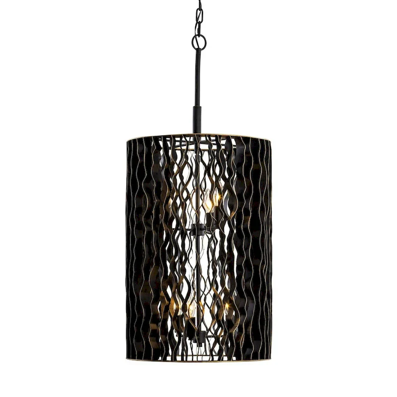 Estela 6-Light Foyer Pendant - Matte Black/French Gold