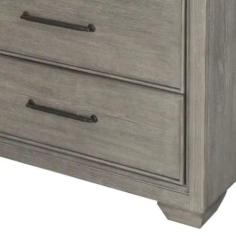 Ennesley Gray Wood Bedroom Furniture with Upholstered Panel Bed