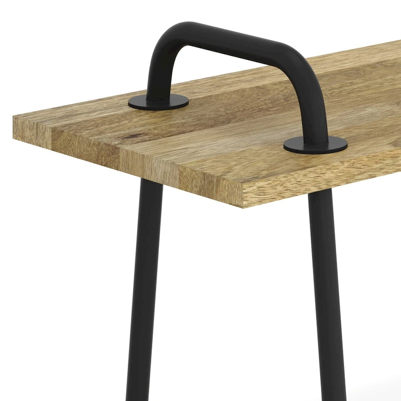 WYNDENHALL Sera SOLID MANGO WOOD 42 inch Wide Industrial Entryway Bench in Natural - 42 Inches wide