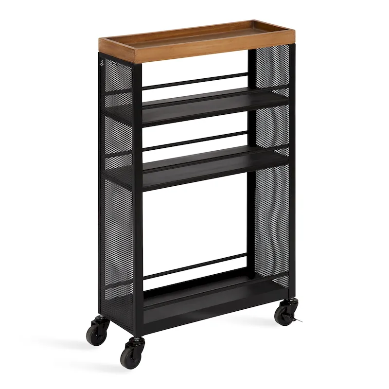 Piazza 4-Shelf Iron Storage Cart - 18x7x30