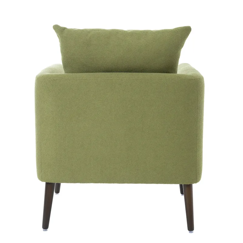 Modern 26.77 Upholstered Arm Chair with Solid Wood Legs and Waist Pillow