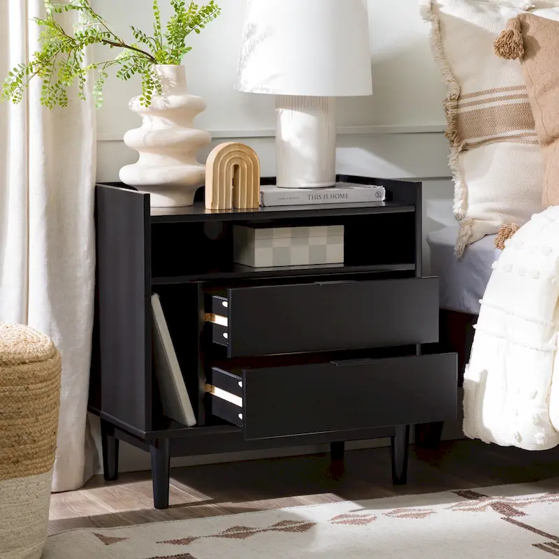 Middlebrook Modern Gallery Top Solid Wood Nightstand