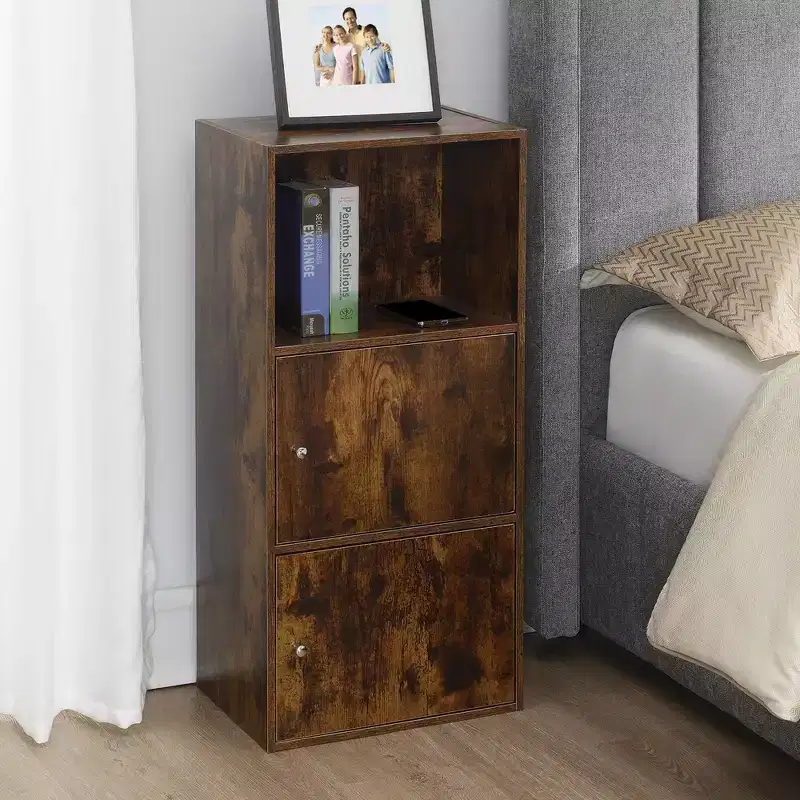 Extra Storage 2 Door Cabinet with Shelf Barnwood - Breighton Home: Magnetic Latches, Office & Bathroom Organizer