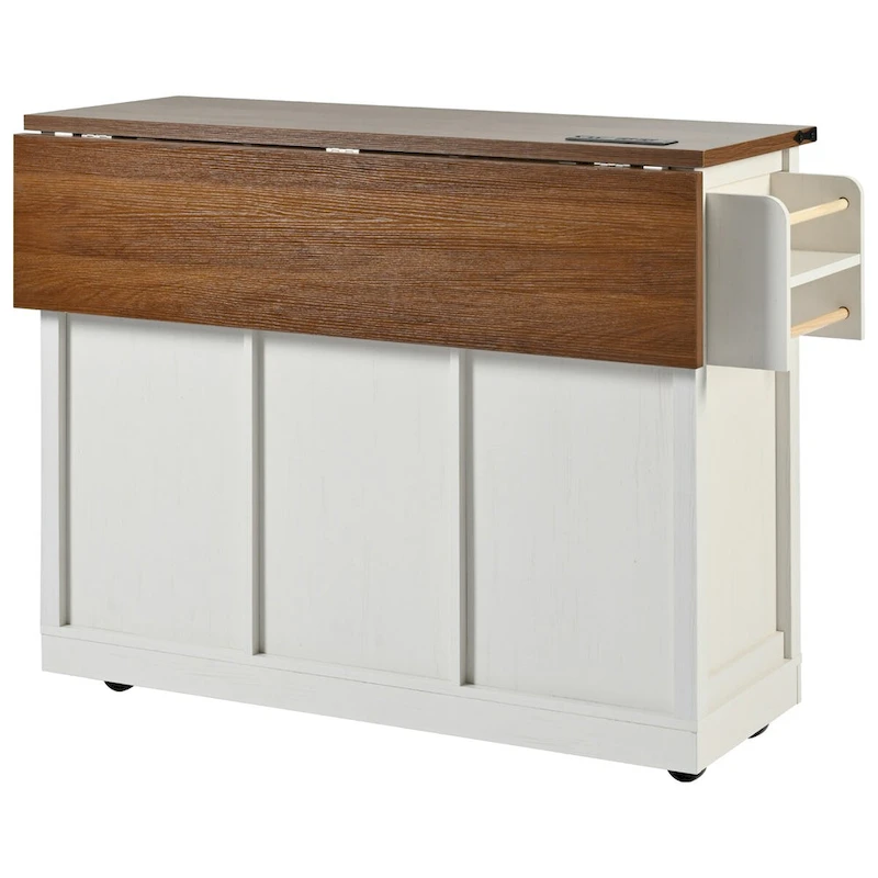 Farmhouse Kitchen Island with Power Outlet
