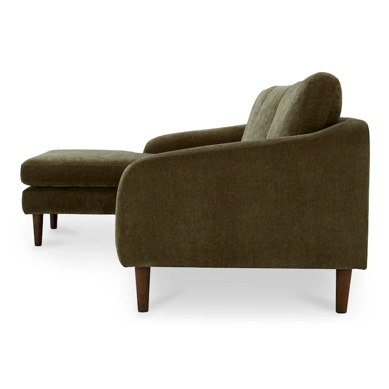 NADAAL STUDIOS Drew, Sectional with Reversible Chaise, Dark Brown - 98 X 59.2 X 33.5