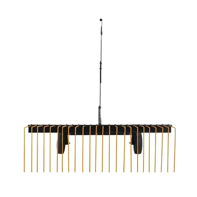Rake, Tow Behind Rake  60 Inch Heavy Duty Steel Pine Straw Rake for ATV, UTV, Tractor, Corrosion Resistant with 24 Tines, Lift Handle & 2 Wheels