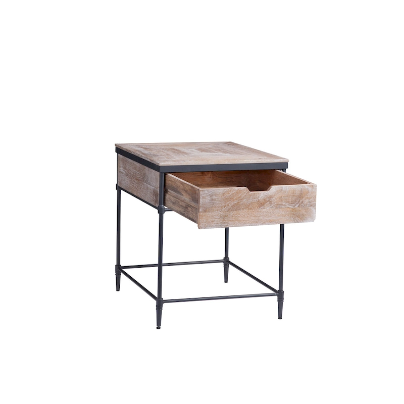 Fenway Mango Solid Wood Top Square End Table