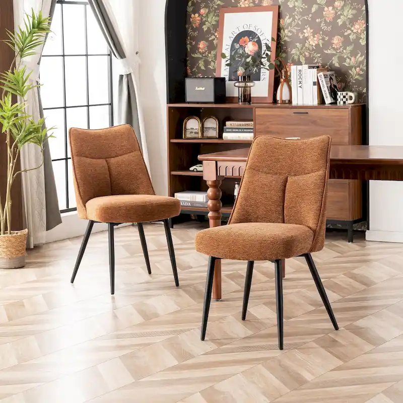 Modern Upholstered Fabric Kitchen & Dining Room Chairs Set of 2