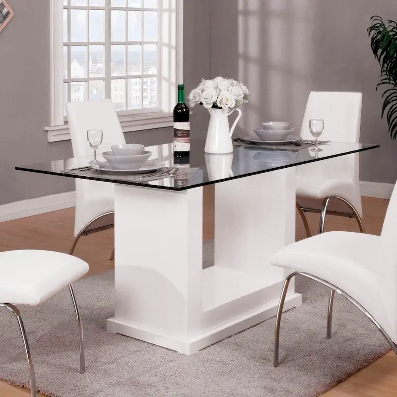 Jem 59   Contemporary White Wood Dining Table