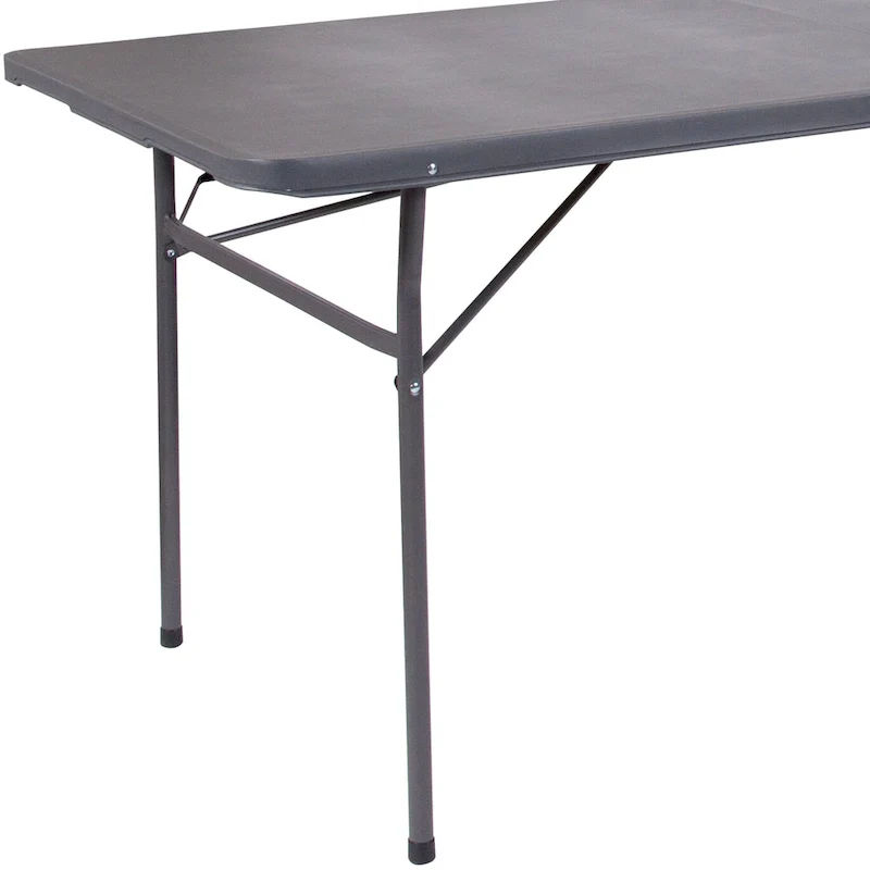 30W x 72L Bi-Fold Plastic Banquet and Event Folding Table with Carrying Handle - 72D x 30W x 29H