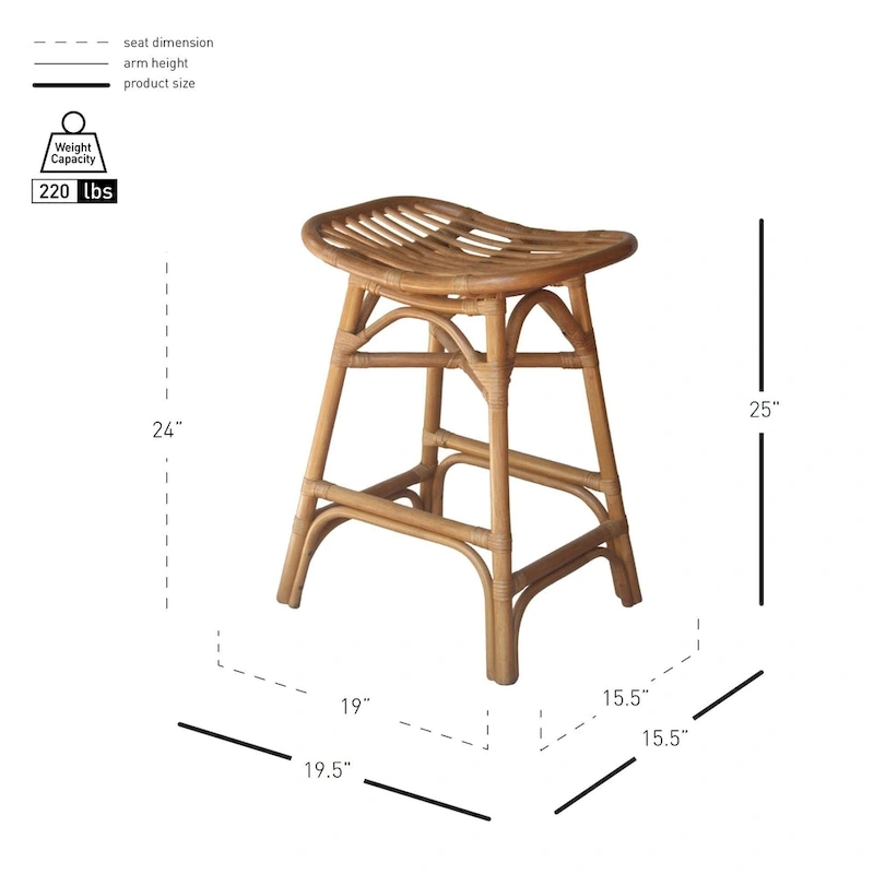 Damara Rattan Counter Stool