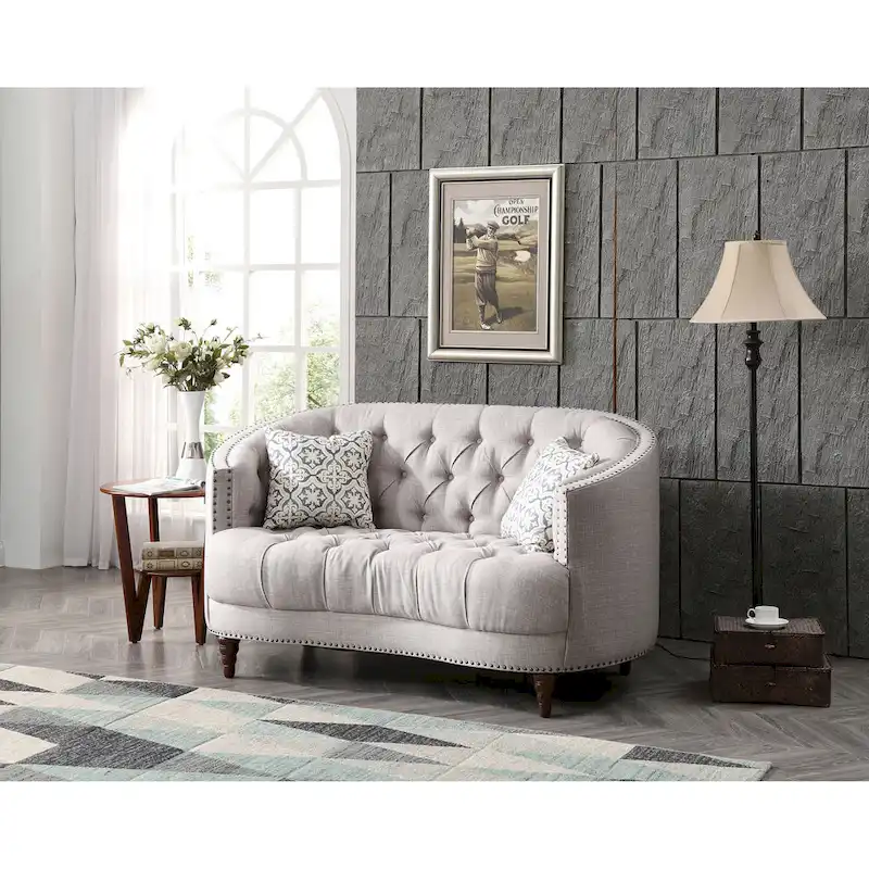 Charleston Tufted Fabric Loveseat