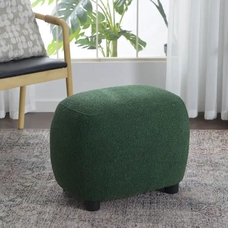 KINWELL 23  Wide Boucle Upholstered Footstool Ottoman Sofa Chair Footrest
