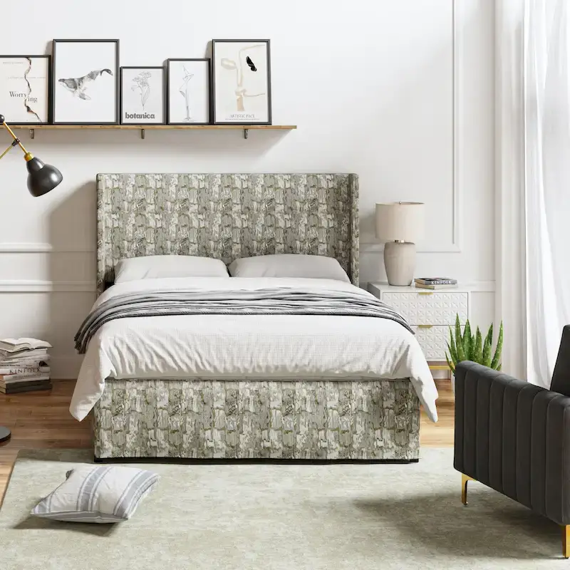 Louise Traditional Washable Slipcover Bed Upholstered Metal by HULALA HOME