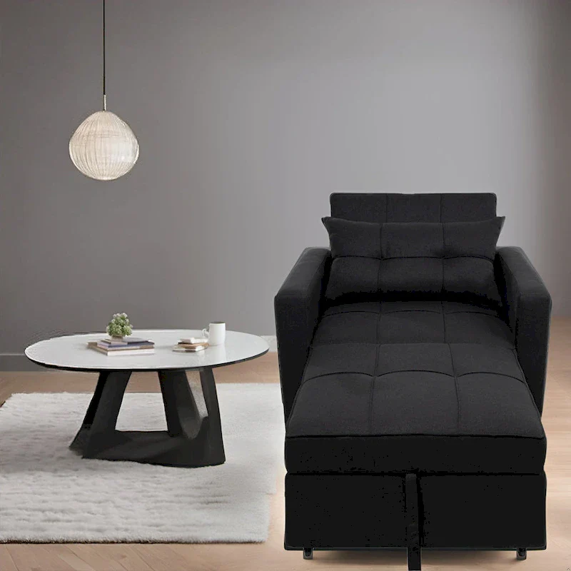 3-in-1 Convertible Recliner Chair Bed with Foldable Lounge