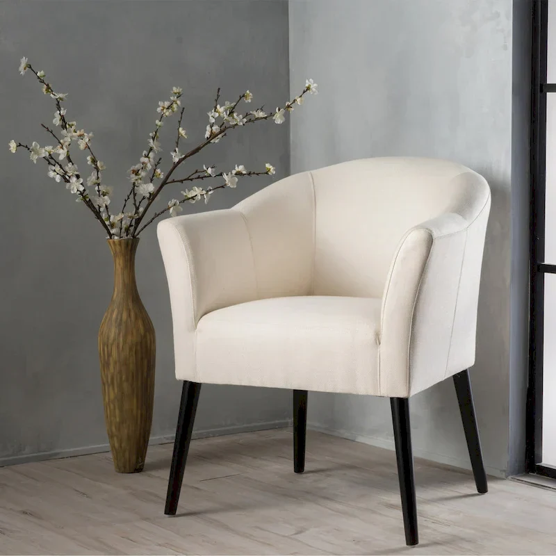 Fabric Arm Chair - Single Seat - Black Legs