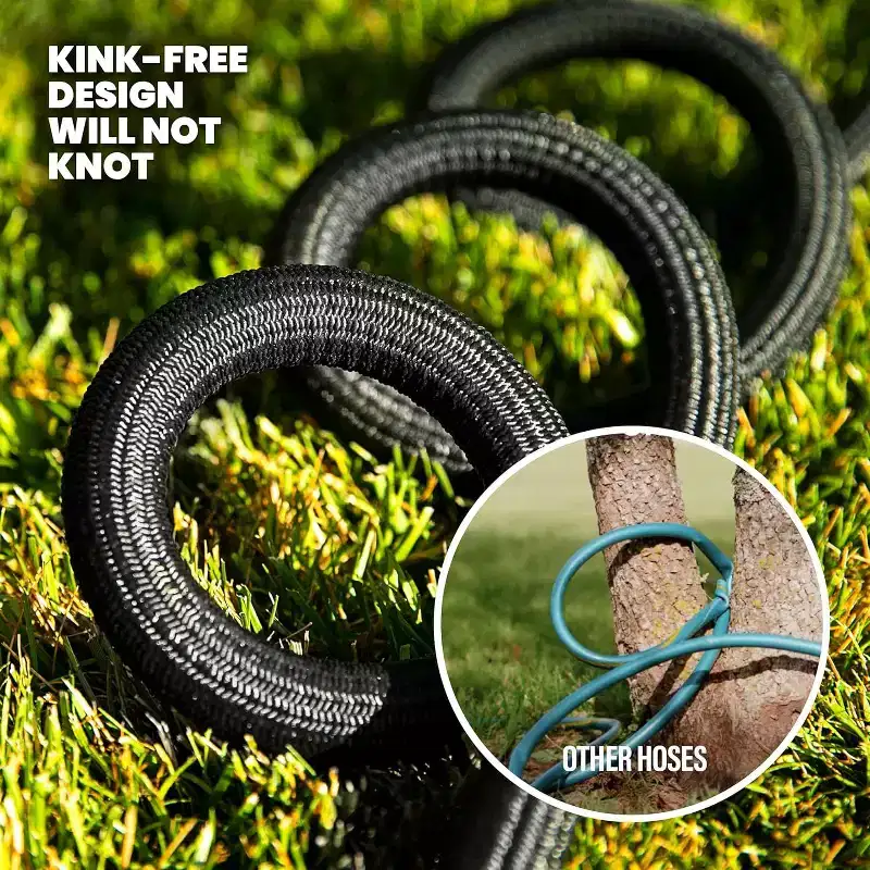 Hydrosteel Garden Hose 5/8-inch Heavy Duty 304 Stainless Steel 3-Layer Metal Water Hose