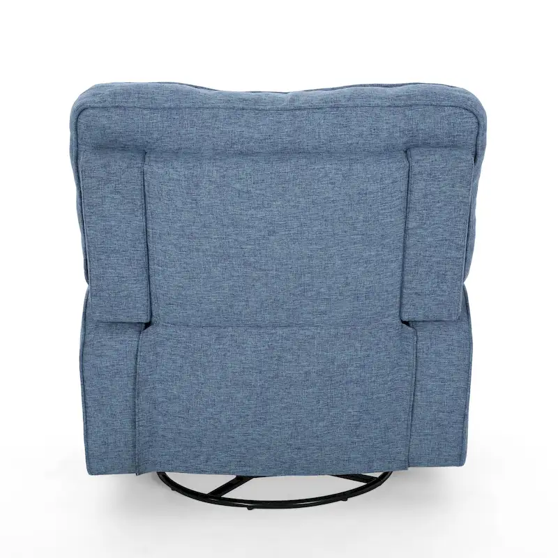 Charcoal/Navy Tweed Traditional Glider Recliner with Swivel, 1-Person