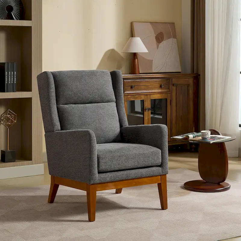 High Back Upholstered Swivel Accent Chair