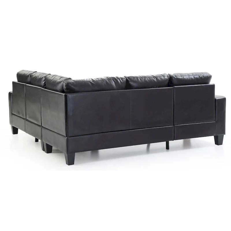 Newbury 82 in. W 2-piece Faux Leather L Shape Sectional Sofa - 32 L x 82 W x 35 H
