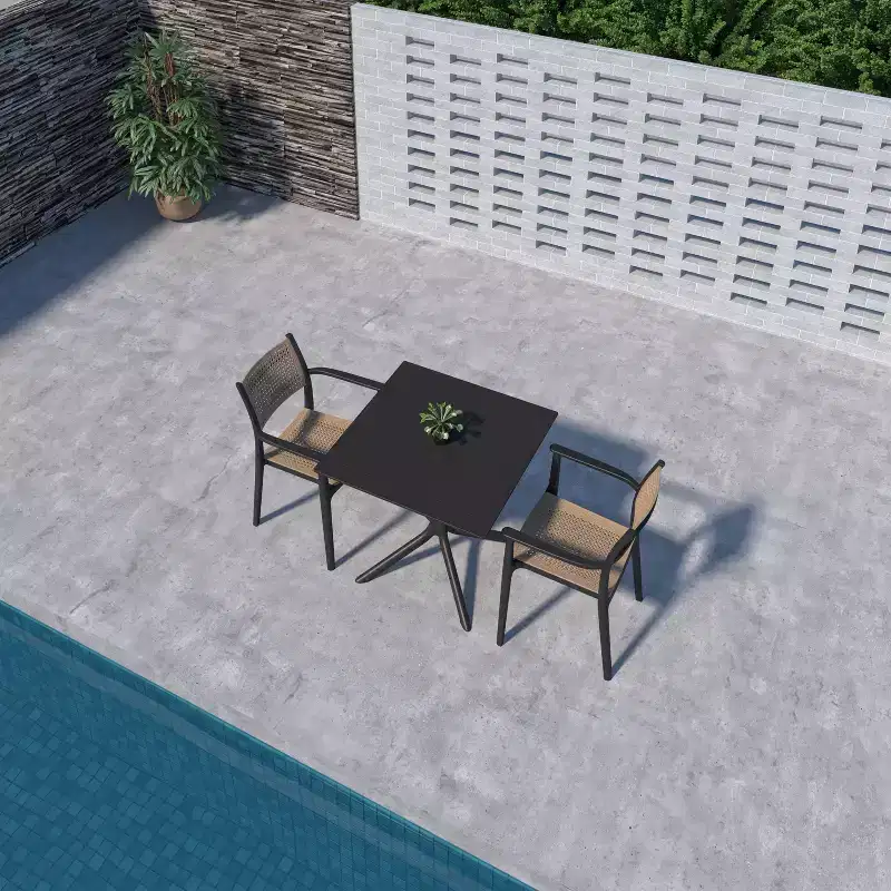 Amazonia Samba 3pc Cane Patio Bistro Set Black