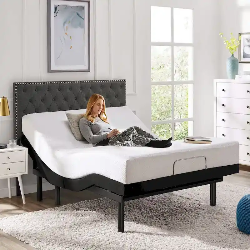 Massaging Zero Gravity Adjustable Bed with Wireless Remote