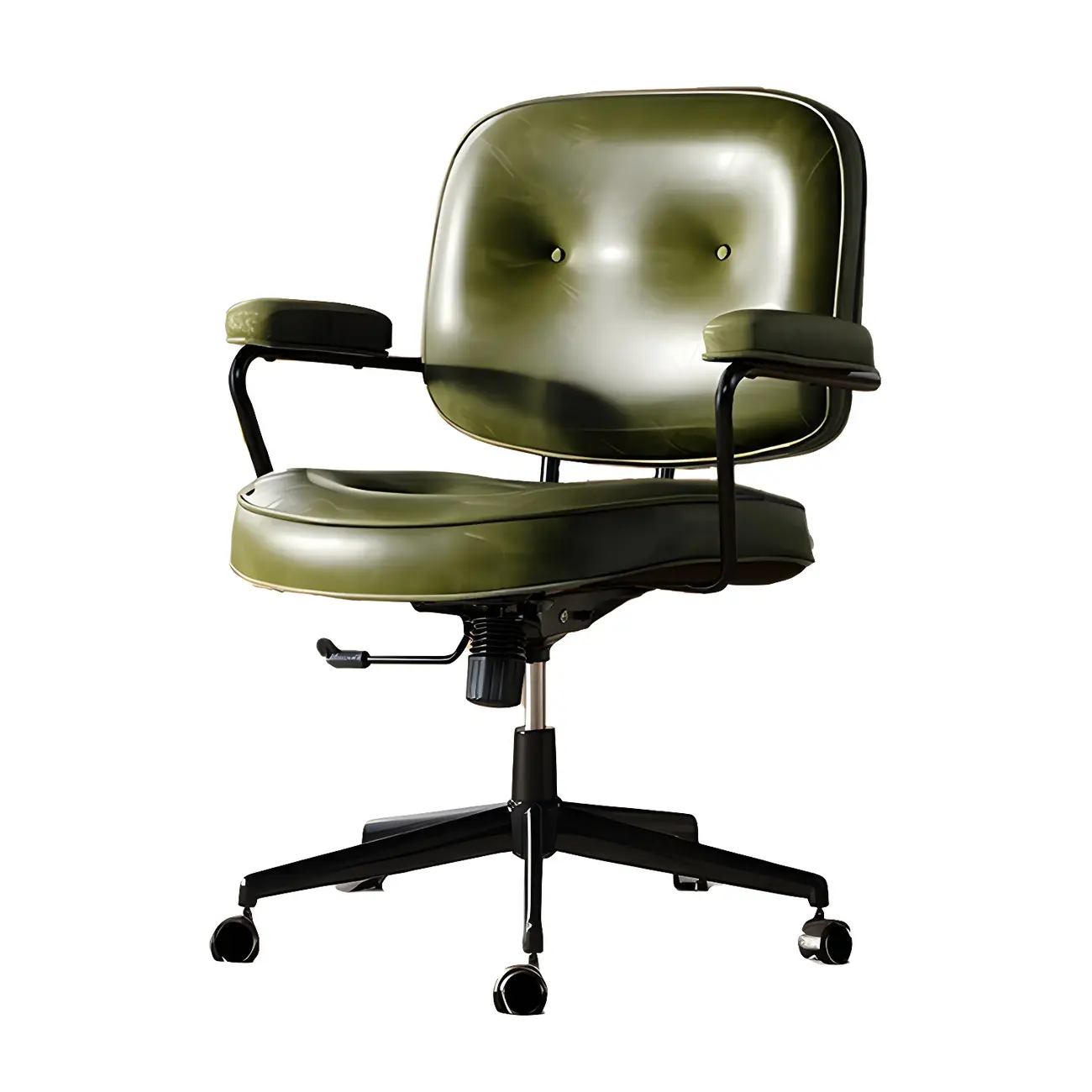Industrial Leather Upholstered Height Adjustable Swivel Office Chair