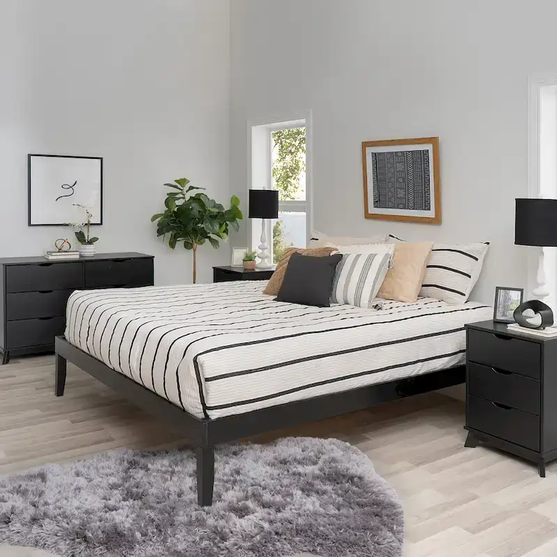 Purcell 4-Piece Bedroom Set with 6-Drawer Dresser and 2 Nightstands