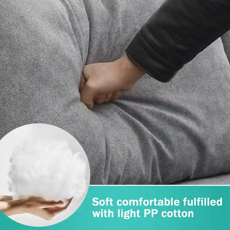 [VIDEO provided] [New] 91*91 Modern Upholstered Living Room Sectional Sofa, L Shape Furniture Couch with 3 Pillows