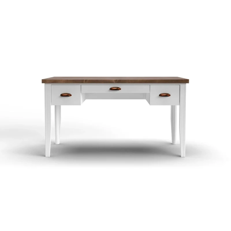 Two-Tone Writing Desk with Bronze Hardware - 53 Inch