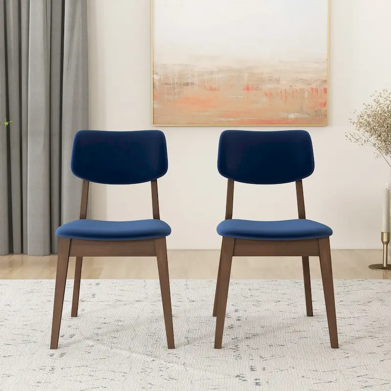 Abrival Mid-Century Velvet Dining Chair (Set of 2)