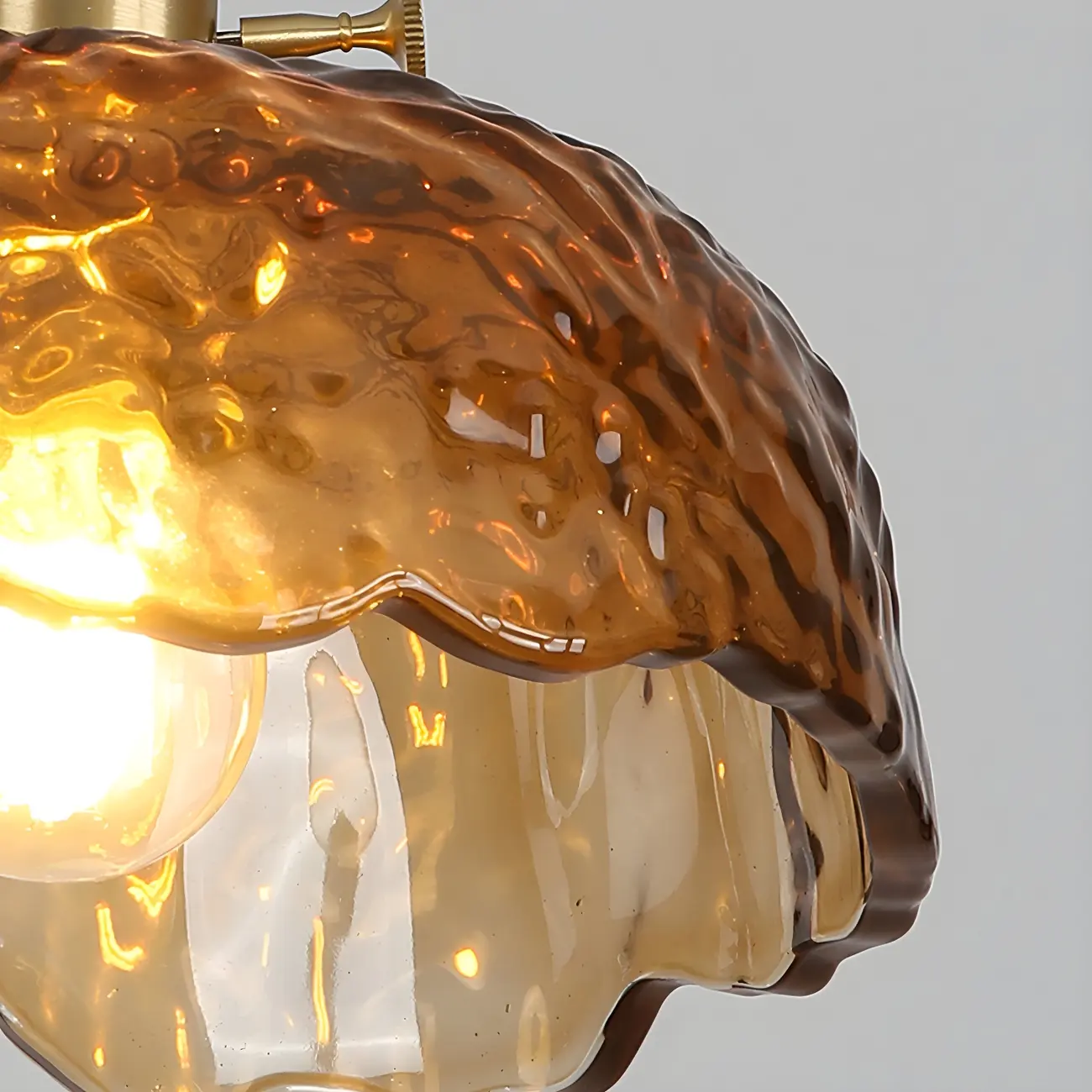 Adjustable Amber Glass Geometric Kitchen Pendant Lighting