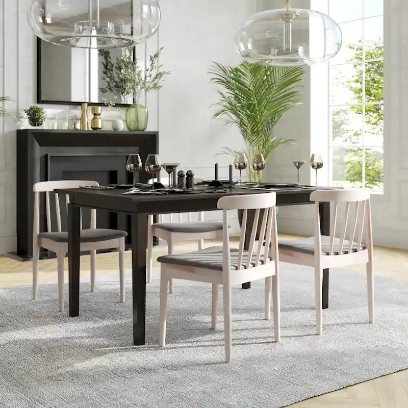 Commercial Solid Wood Dining Chair with Vinyl Padded Seat