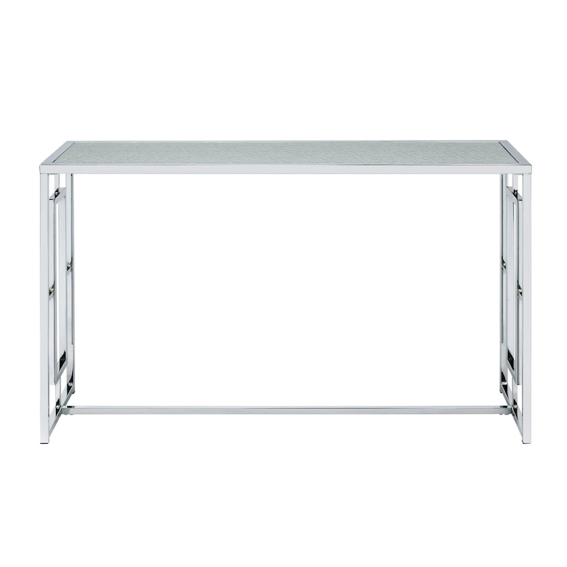 Glitterati Glam Chrome 48-inch Ripple Glass Sofa Table by Furniture of America