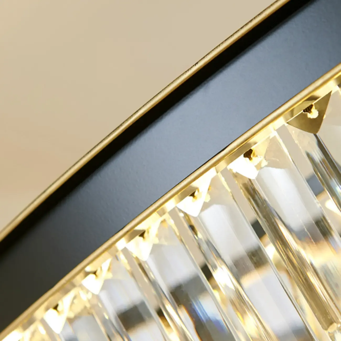 Adjustable Black Round Modern Crystal Chandelier